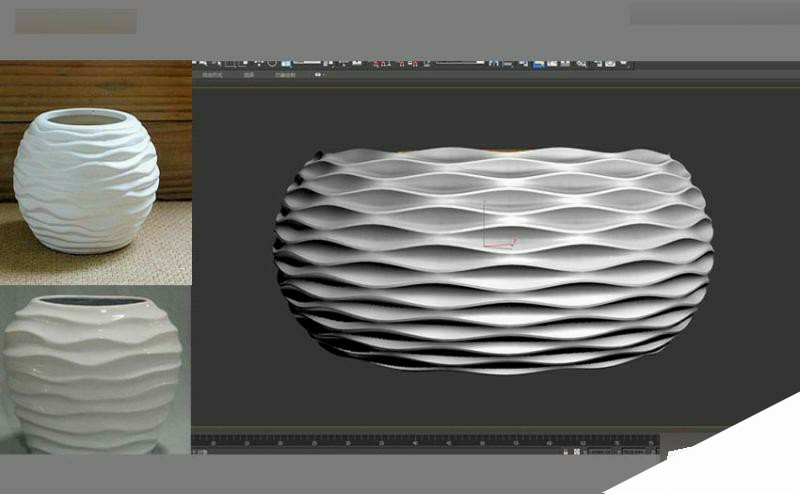 3DMAX制作简单的波浪纹造型花盆教程,PS教程,思缘教程网