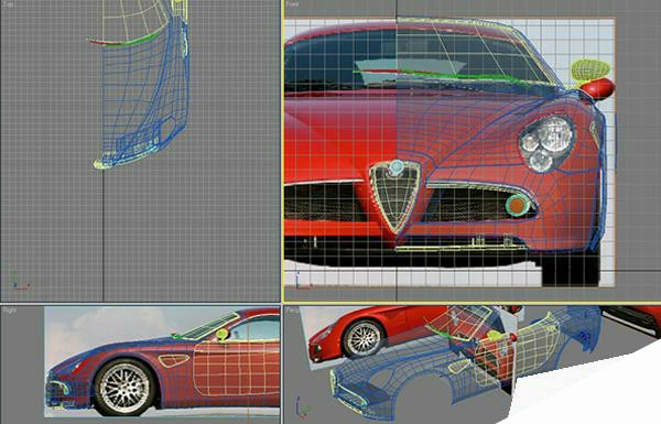 3dsmax打造阿尔法罗密欧敞篷跑车模型 来客网 3ds max建模教程
