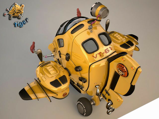 3DSMAX打造小黄蜂卡通飞行器 来客网 3DSMAX建模教程