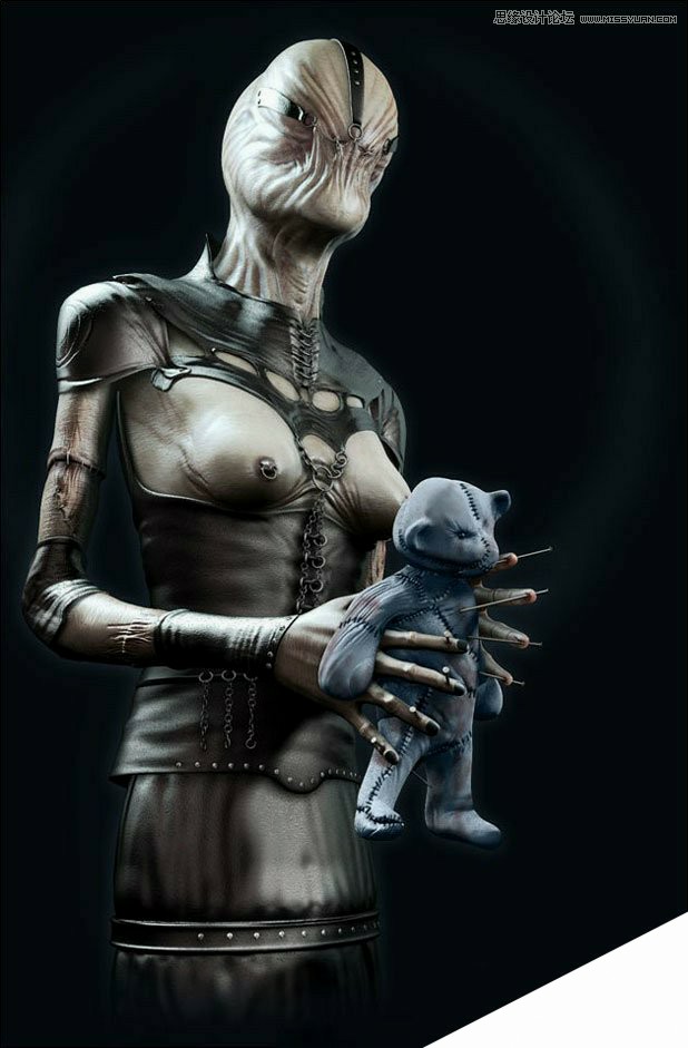 3DMAX制作手拿外星布娃娃的外星人教程,破洛洛
