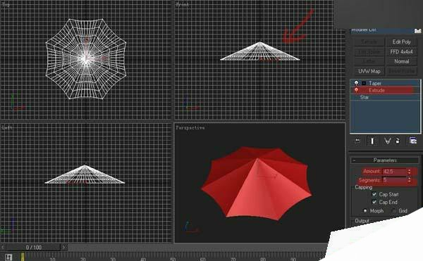 3DSMAX制作雨伞 来客网 3DSMAX建模教程