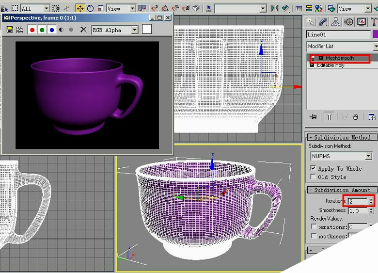 3DS Max教程：茶杯（旋转＋多边形建模） 来客网 3DSMAX建模教程