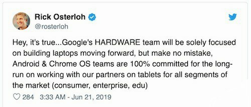 Google：我们不做平板电脑了