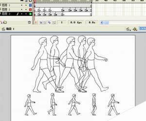 Flash动画技巧：人侧面走路动画制作