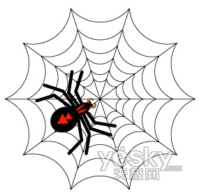 万圣节用Illustrator绘蜘蛛网和蜘蛛1_来客网转载