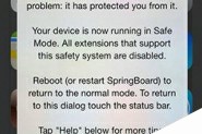 苹果IOS9.3.3越狱安装不兼容插件重启进入safe mode安全模式现象的解决方案