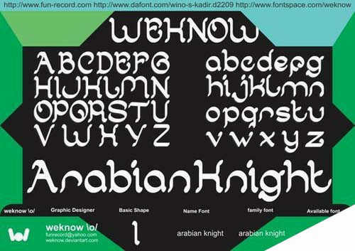 Arabian Knight font