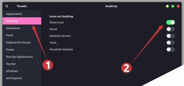 Allow icons on desktop in GNOME