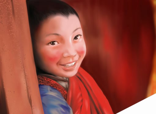 painter绘制可爱的藏族小男孩 来客网 painter教程