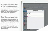 蜂窝版iPad Air 2自带SIM卡(Apple SIM)　可自选自换运营商