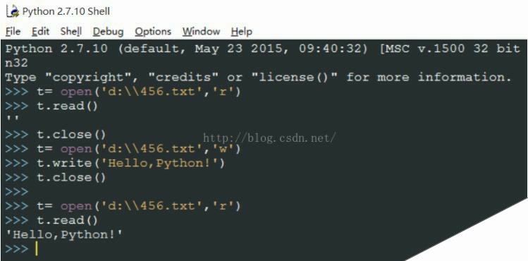 python在提示符下使用open打开文件失败