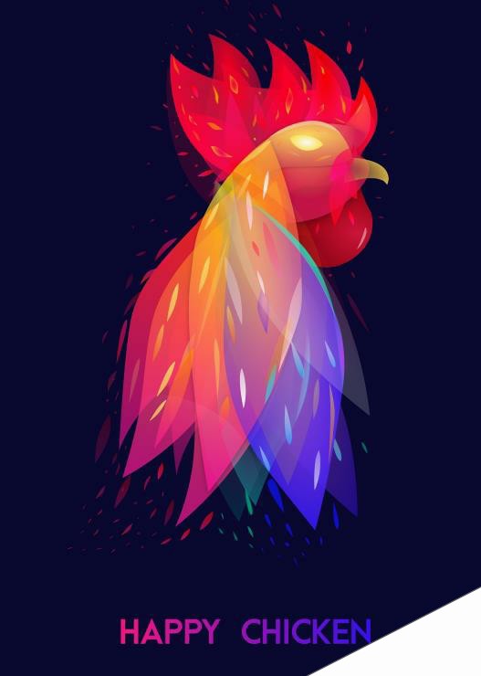 ps怎么设计一款炫酷的彩色鸡头海报?