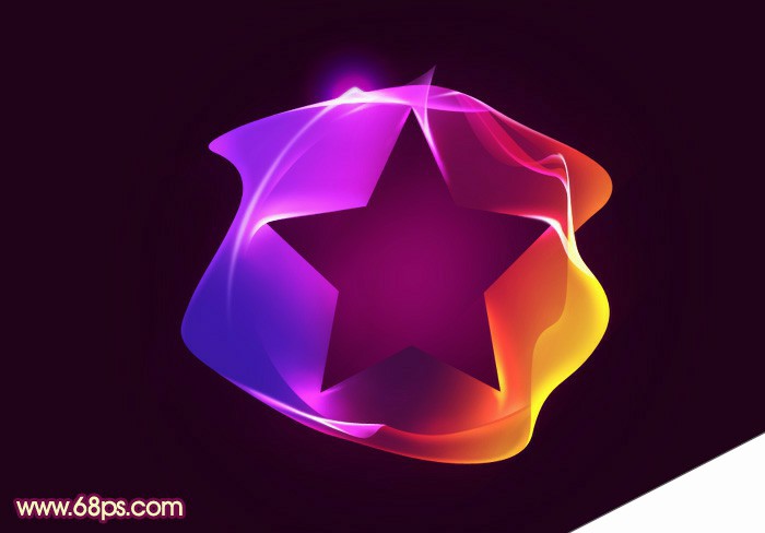 Photoshop设计制作出漂亮的彩色五角星光束