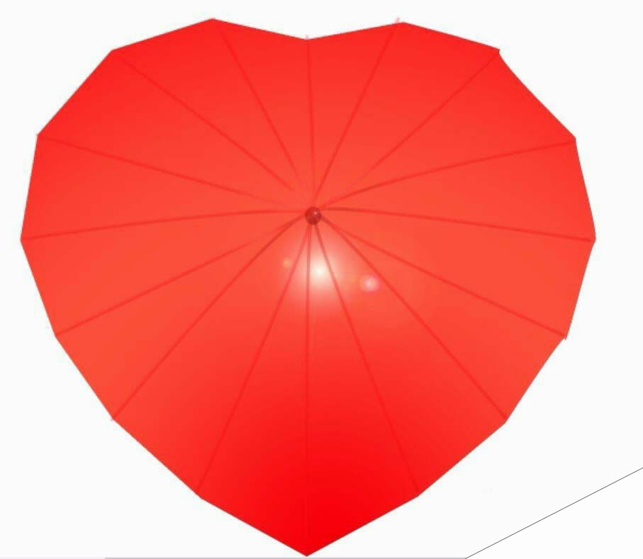 PS怎么绘制一个红色的心形伞?