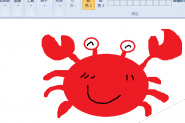 画图工具怎么画红色的螃蟹?