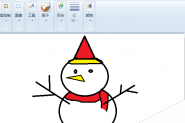 画图工具怎么画简笔画效果的雪人?