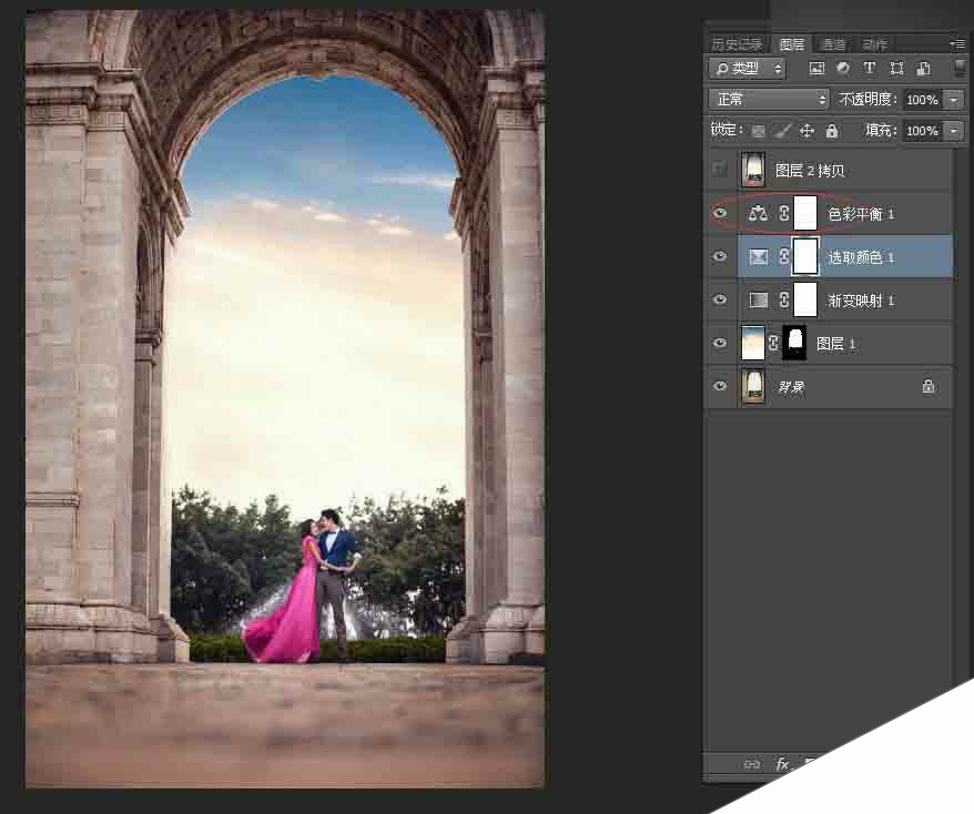 Photoshop调出建筑婚纱外景质感唯美效果,PS教程,思缘教程网