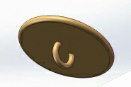 SolidWorks怎么建模金色单孔纽扣模型?