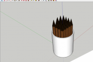 sketchup怎么绘制一个圆柱形笔筒模型?