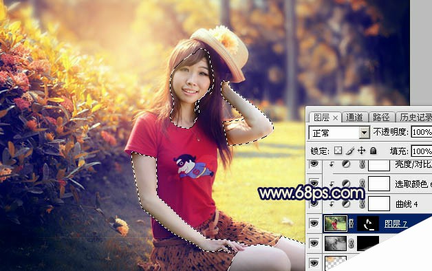 Photoshop调出秋季阳光色外景人物图片