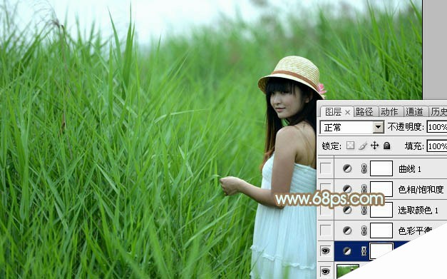 Photoshop为外景人物图片打造小清新的韩系淡褐色