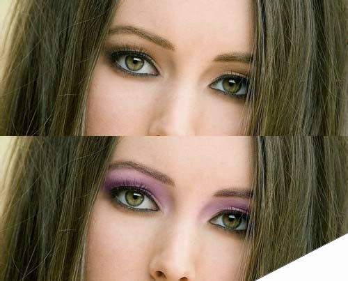 ps眼影怎么画?一种用PS给美女照片加上紫色眼影效果的简单方法介绍