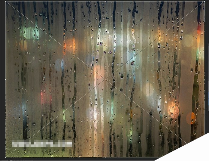 PS怎样制作下雨天雨水打湿玻璃的效果图?