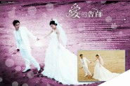 photoshop为外景婚纱照添加粉色浪漫边框效果的教程