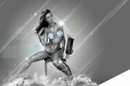 Photoshop将美女图片打造漂亮的灰色星空海报