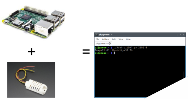 树莓派、传感器、以及用于构建温度/湿度监视器的 Python 代码。